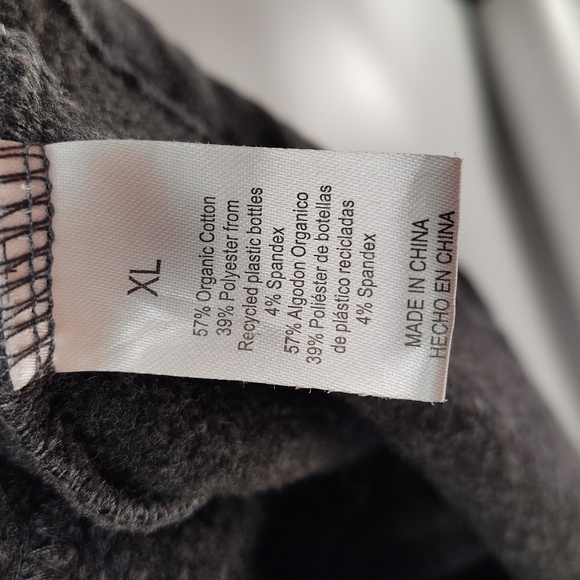 Earth Yoga Women’s XL Charcoal Organic Cotton Funnel Neck Pullover Pockets - Picture 2 of 7